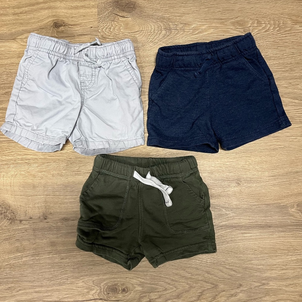 Cat & Jack Kids Shorts Trio - Light Gray, Navy, and Olive